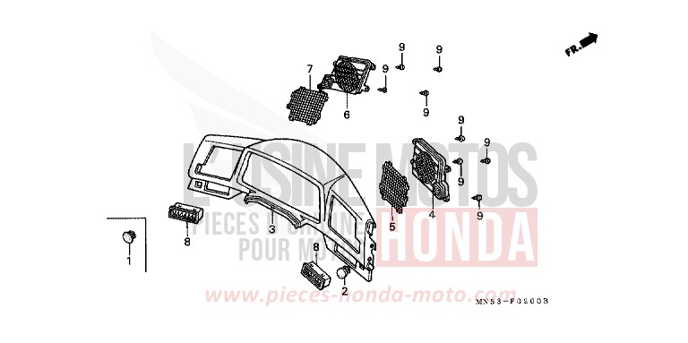 METER PANEL (GL1500J/K/L/AM/AN) for Gold Wing PB192D (PB192D) from 1989